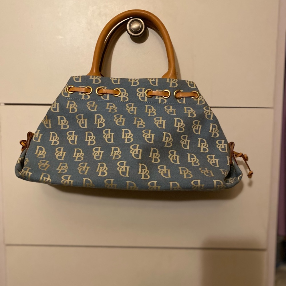 Dooney & Bourke Blue and Tan Logo Shoulder Bags